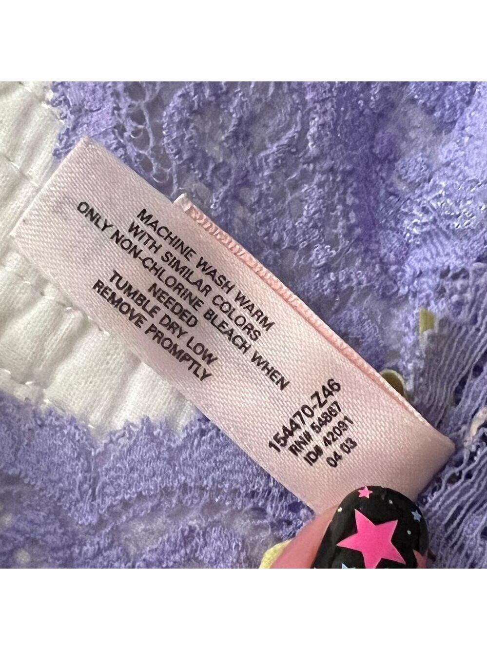 Victoria’s Secret VINTAGE Longline Lace Bralette Womens M Purple Coquette Pastel - Picture 9 of 10